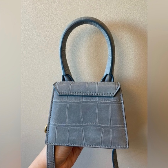 Le Chiquito Jacquemus Mini bag Cro-co embossed Leather Blue With dust bag - Picture 3 of 11